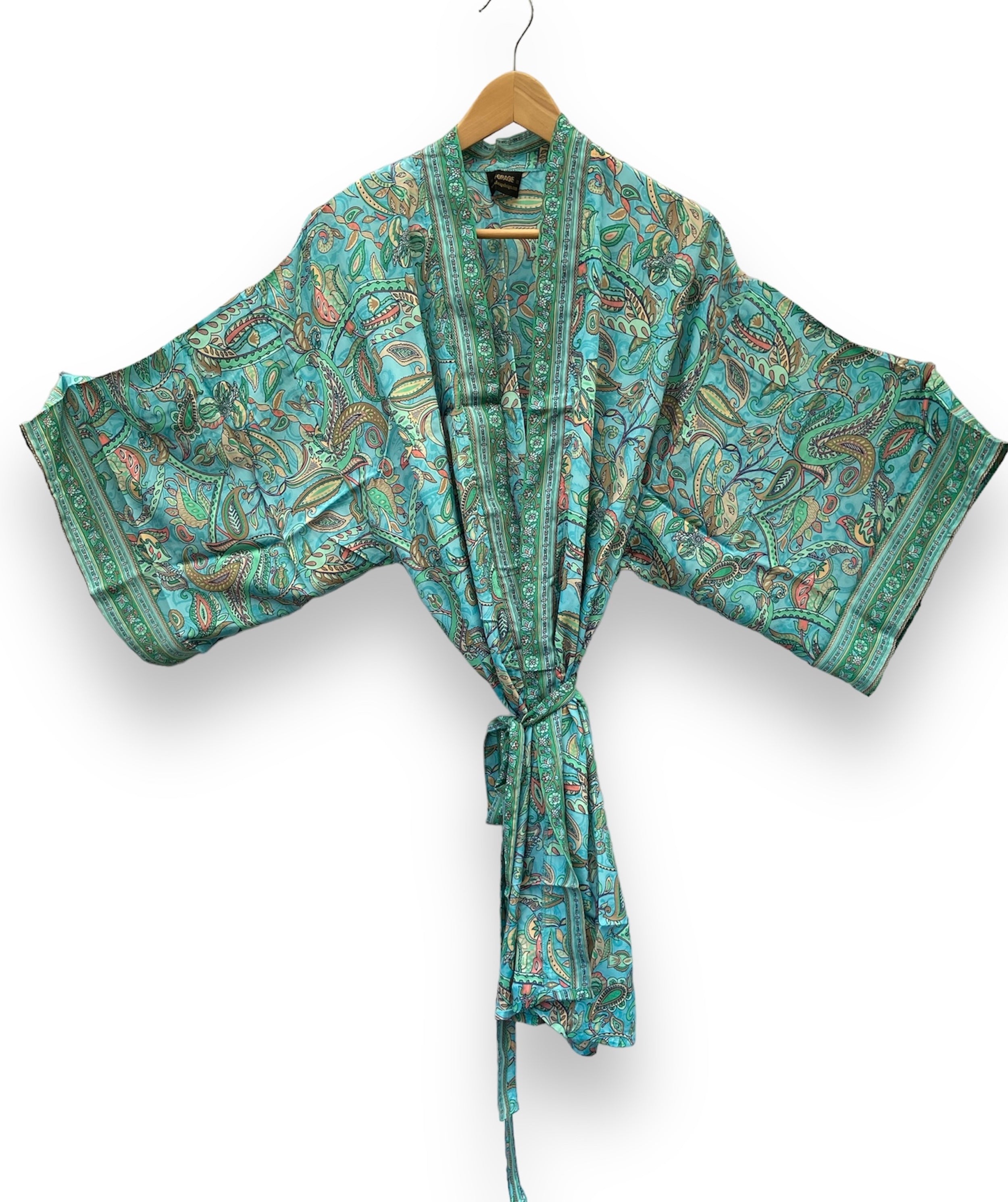 Lightweight Short Floaty Kimono in Verdigris - Perfect for Beach Cover-Up, Yoga, and Summer Outfits