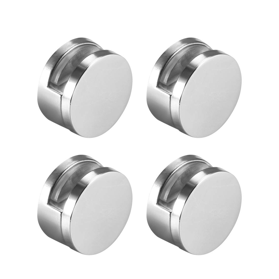 uxcell Zinc Alloy Mirror Clips - 4pcs Round Glass Clamps for 5mm Thick Mirrors | Heavy Duty Bathroom & Wall Mirror Holder | Perfect for Home Decor, Vanity, and DIY Projects