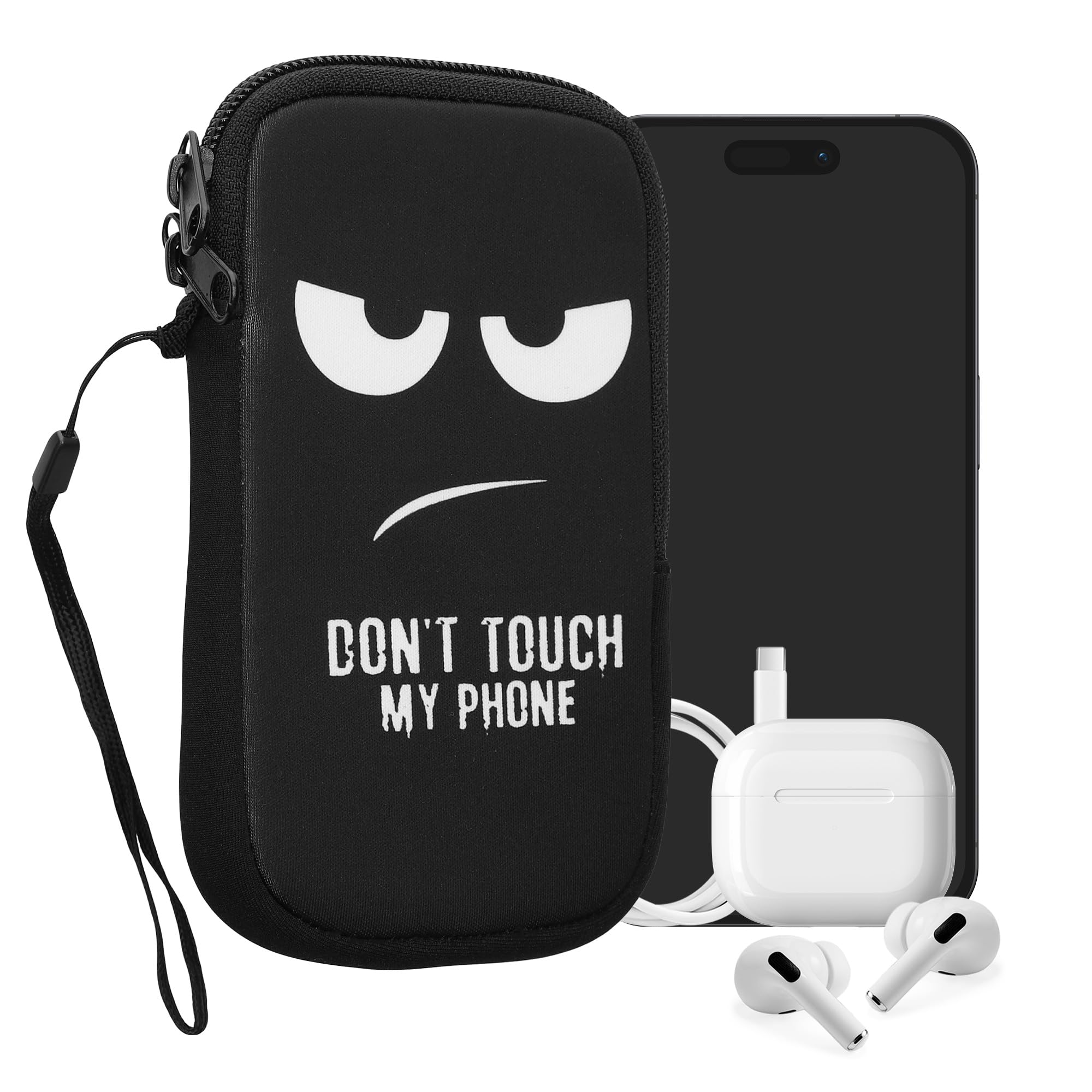 kwmobile Neoprene Protective Case for 5.5 Inch Smartphone - Anti-Scratch Phone Pouch with 