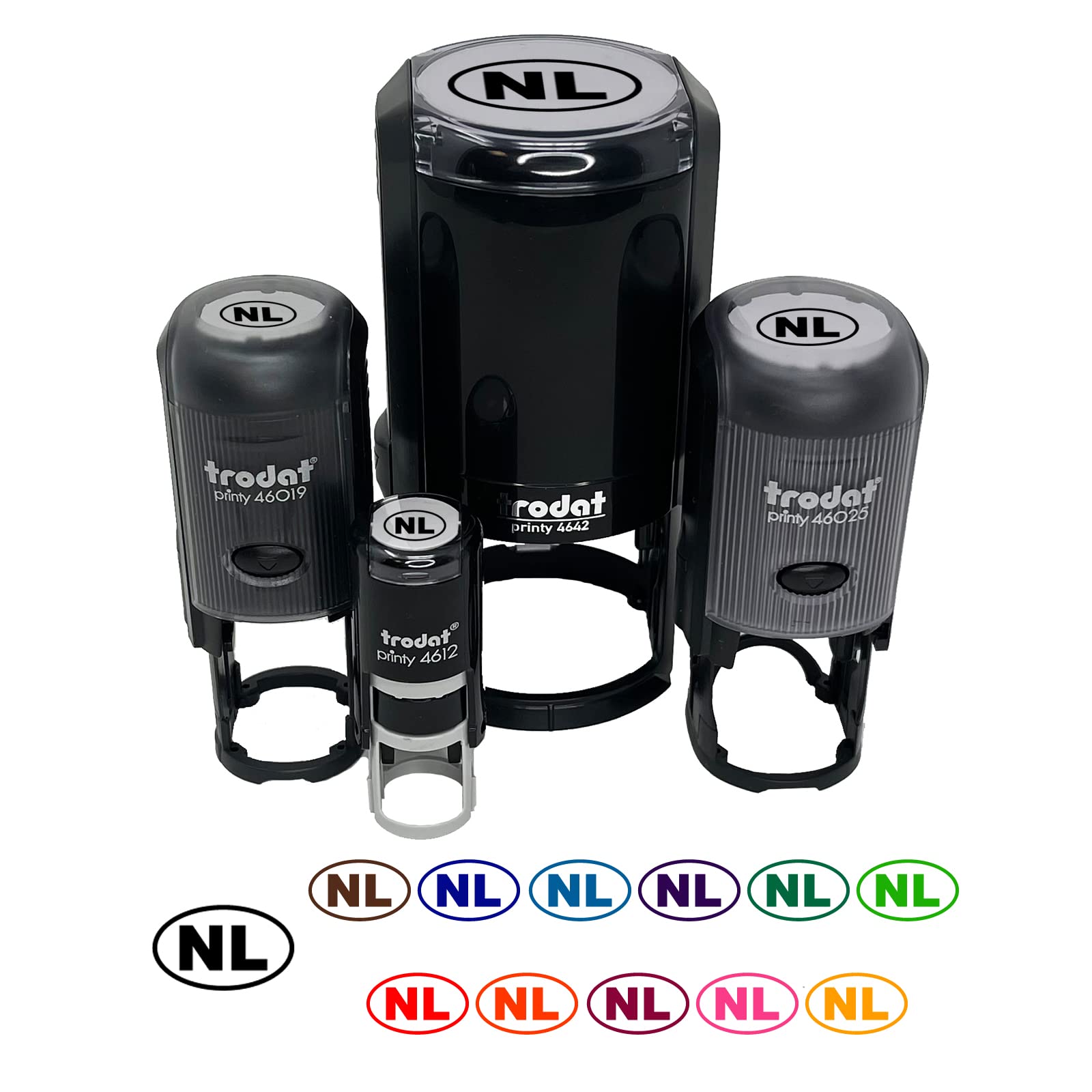 Netherlands NL Self-Inking Rubber Stamp with Red Ink - 1 Inch Medium Size for Crafting, Planners, Scrapbooking & Document Stamping | Perfect for DIY Projects, Office Use & Stationery Enthusiasts