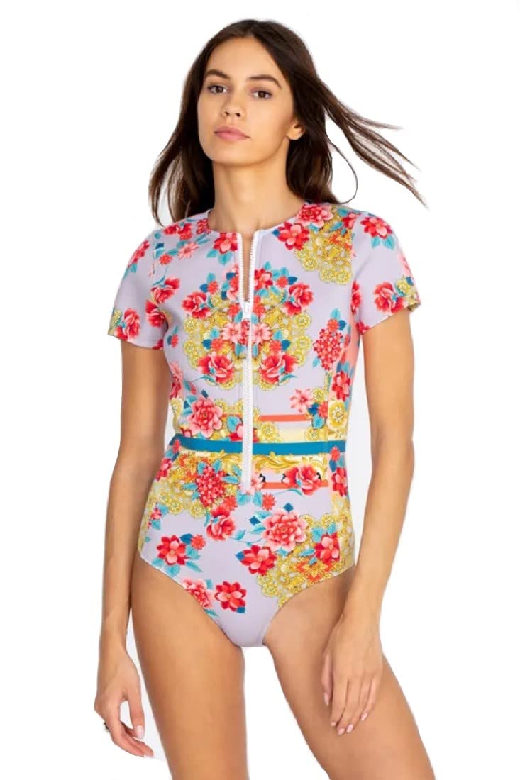 Johnny Was Japer Neoprene One Piece Swimsuit - CSW2722-Y (Medium) Multi Color | Women's Stylish Bathing Suit for Beach, Pool & Vacation