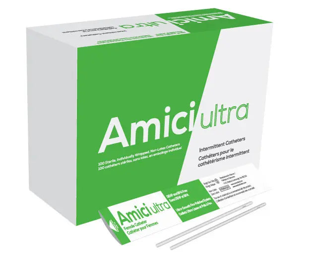 Amici Ultra Female Catheter - Soft Flexible Comfortable for Women | Medical Grade Urinary Catheter for Home & Hospital Use | Ideal for UTI, Surgery Recovery & Incontinence Care