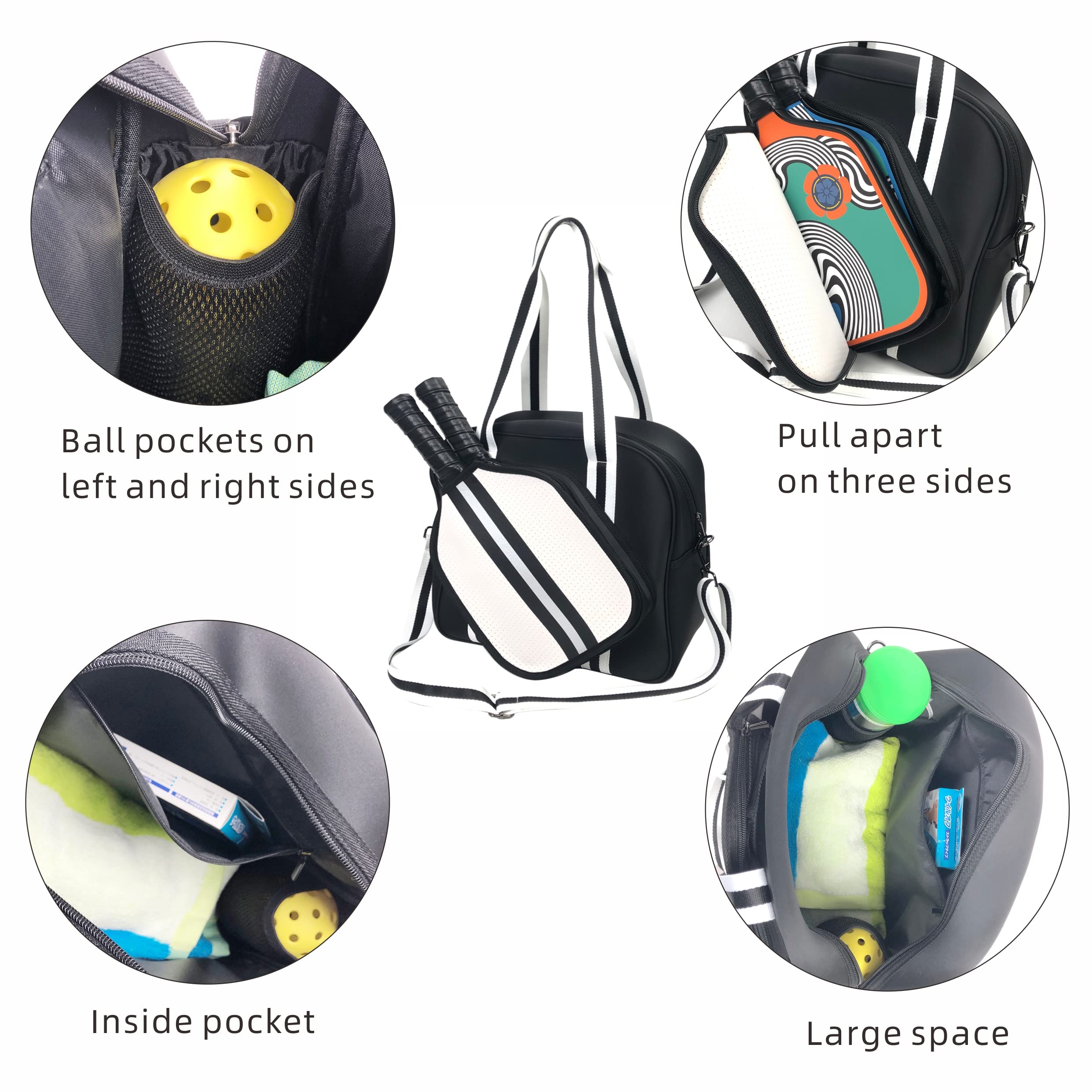 Premium Pickleball Tote Bag with Zipper & Adjustable Strap - Large Sports Shoulder Bag for Pickleball Paddles & Gear - Durable Tennis Tote for Women & Men - Perfect for Court, Gym & Travel