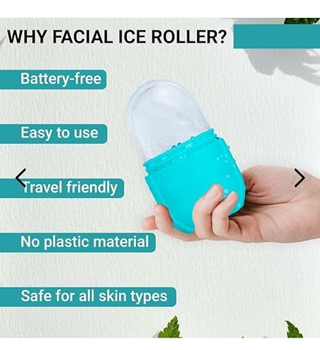 Ice Roller for Face & Body - Reduce Puffy Eyes, Acne & Pimples - Portable & Unbreakable Facial Massager for Glowing Skin - Perfect for Home, Travel & Skincare Routine