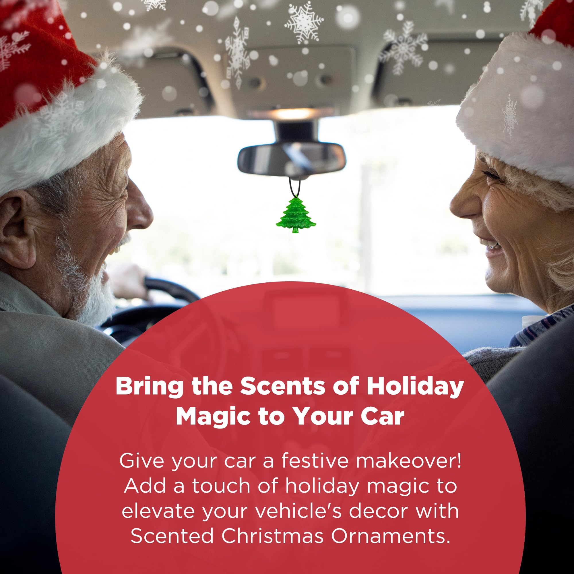Festive Scented Holiday Ornaments - Christmas Tree Decorations, Car Air Fresheners & Home Fragrance Accessories with Long-Lasting Pine Scent (Pack of 3) - Perfect for Christmas Trees, Car Interiors & Holiday Home Decor