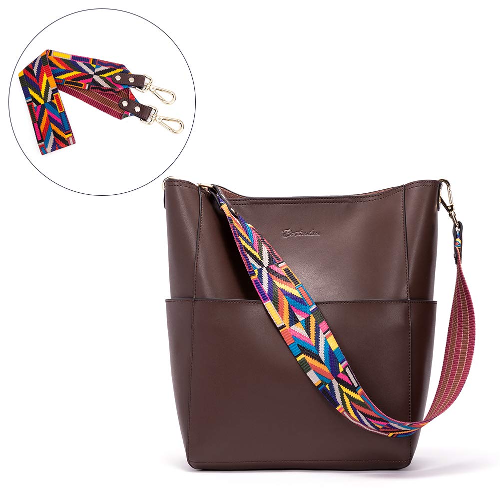 BOSTANTEN Women's Leather Designer Handbags - Stylish Tote Purses & Shoulder Bucket Bags for Work, Travel & Everyday Use