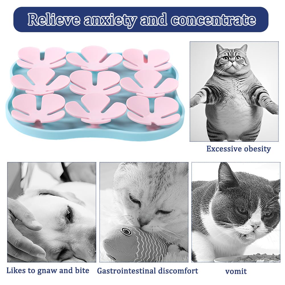 Premium Slow Feeder Dog Bowl - Non-Slip Silicone Lick Mat for Anxiety Relief & Training | Interactive Puzzle Feeder for All Breeds | Perfect for Fast Eaters, Wet Food, and Calming Pets (Suction Cup Base) - Great for Mealtime Enrichment and Puppy Training