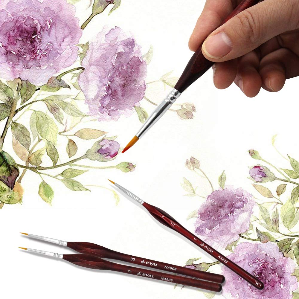 7-Piece Professional Nail Art Brush Set for Miniature Painting, Floral Designs & Liner Details - Gray 000-2 | Perfect for Acrylic Nails, Gel Polish & DIY Nail Art at Home or Salon