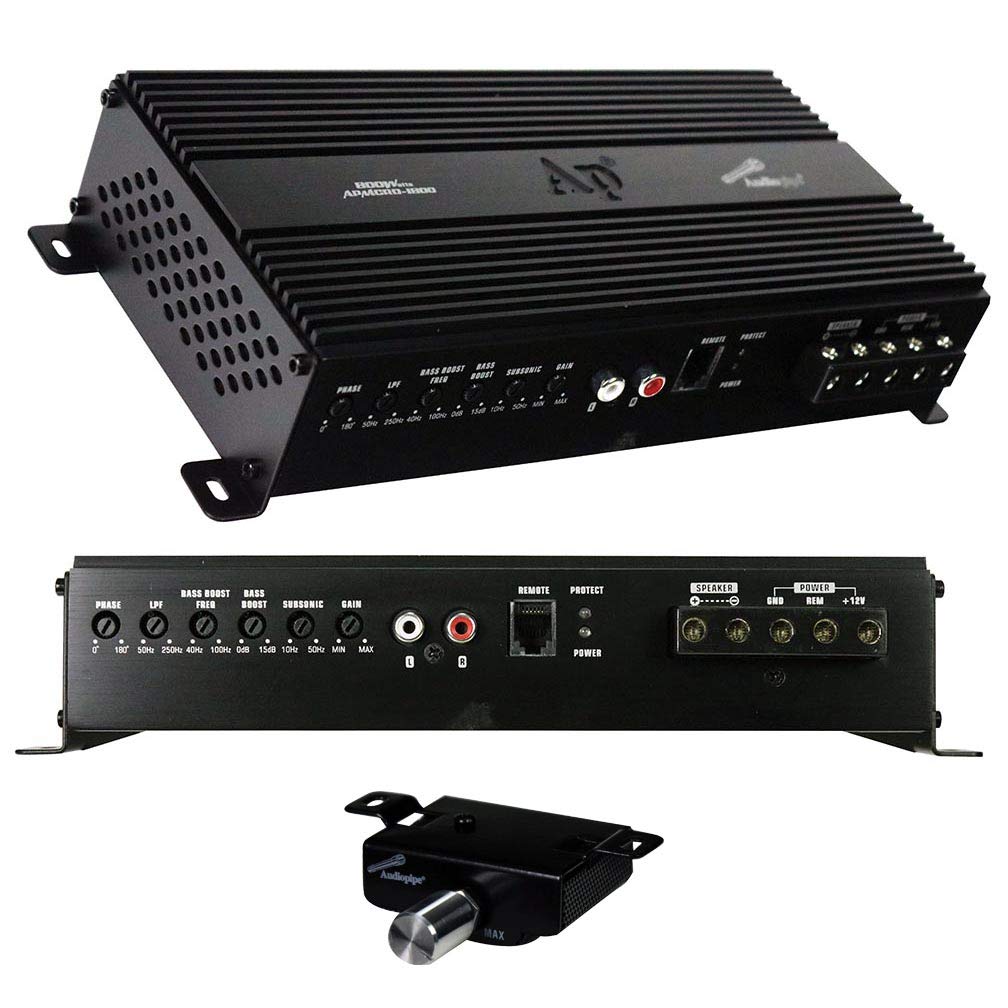 Audiopipe APMCRO-1800 800W Max Class D Monoblock Car Amplifier - Powerful Bass Boost for Subwoofers | Perfect for Car Audio Systems & Truck Stereo Upgrades