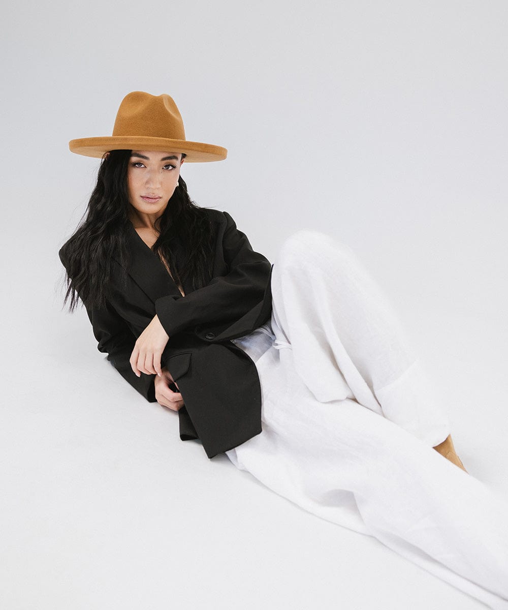 Maude Pencil Brim Hat in Cinnamon - Vintage Style Women's Sun Hat with UPF Protection - Perfect for Beach, Garden & Summer Outdoor Activities