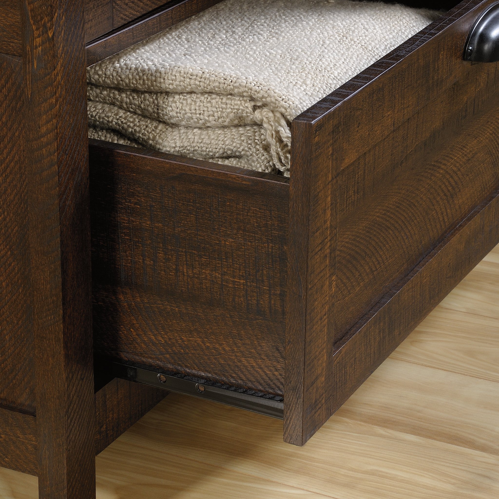 Sauder Rustic Walnut Storage Cabinet - Pantry Organizer for Kitchen, Bathroom & Office - Wooden Cupboard with Adjustable Shelves for Home Organization
