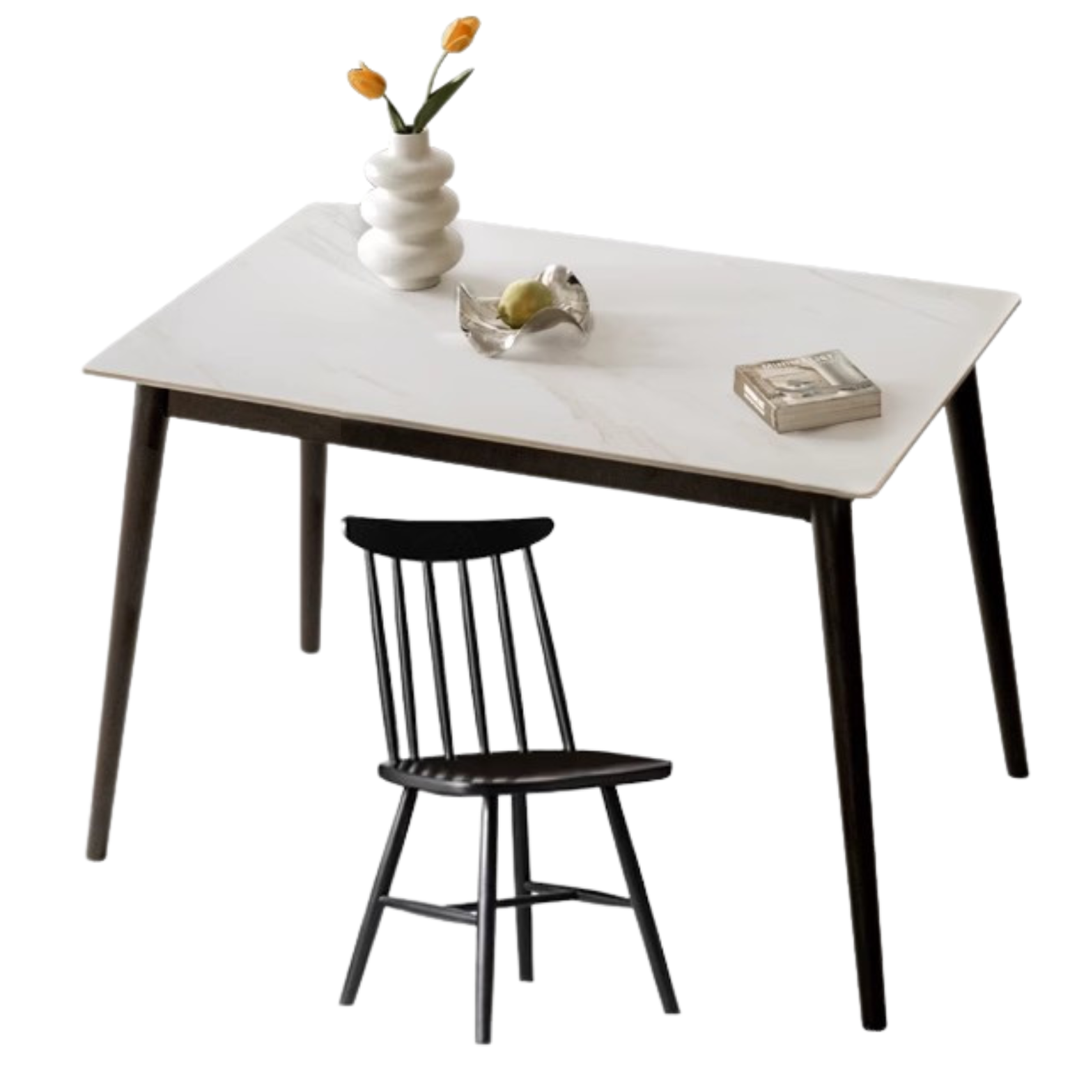 47.2x29.5x29.3 inch / 120x75x74.4 сm / Black Color top White color / Dining table