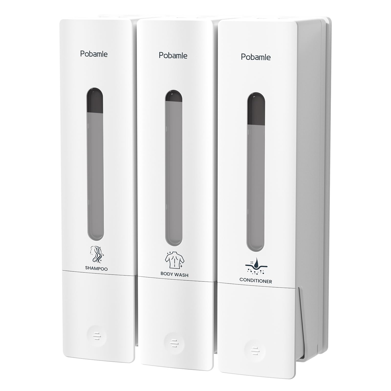 3-Chamber Wall Mounted Shower Dispenser Set - No Drill Soap, Shampoo & Conditioner Organizer (3x400ml, Beige) for Bathroom, Home & Hotel Use - Leakproof & Space Saving Design