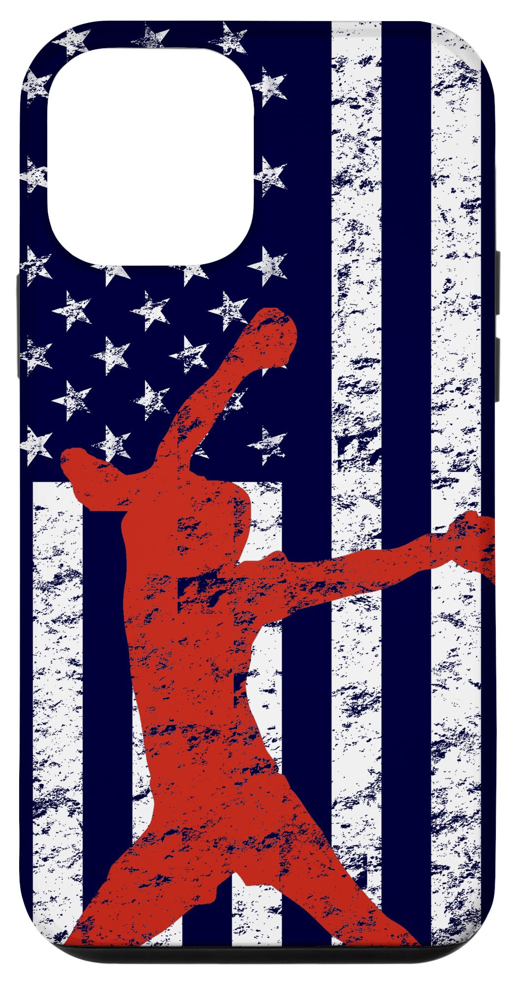 iPhone 12 Mini Case with Distressed American Flag Design - Protective Cover for Girls Softball Fast Pitch Pitchers | Perfect for Games, Practice & Team Spirit