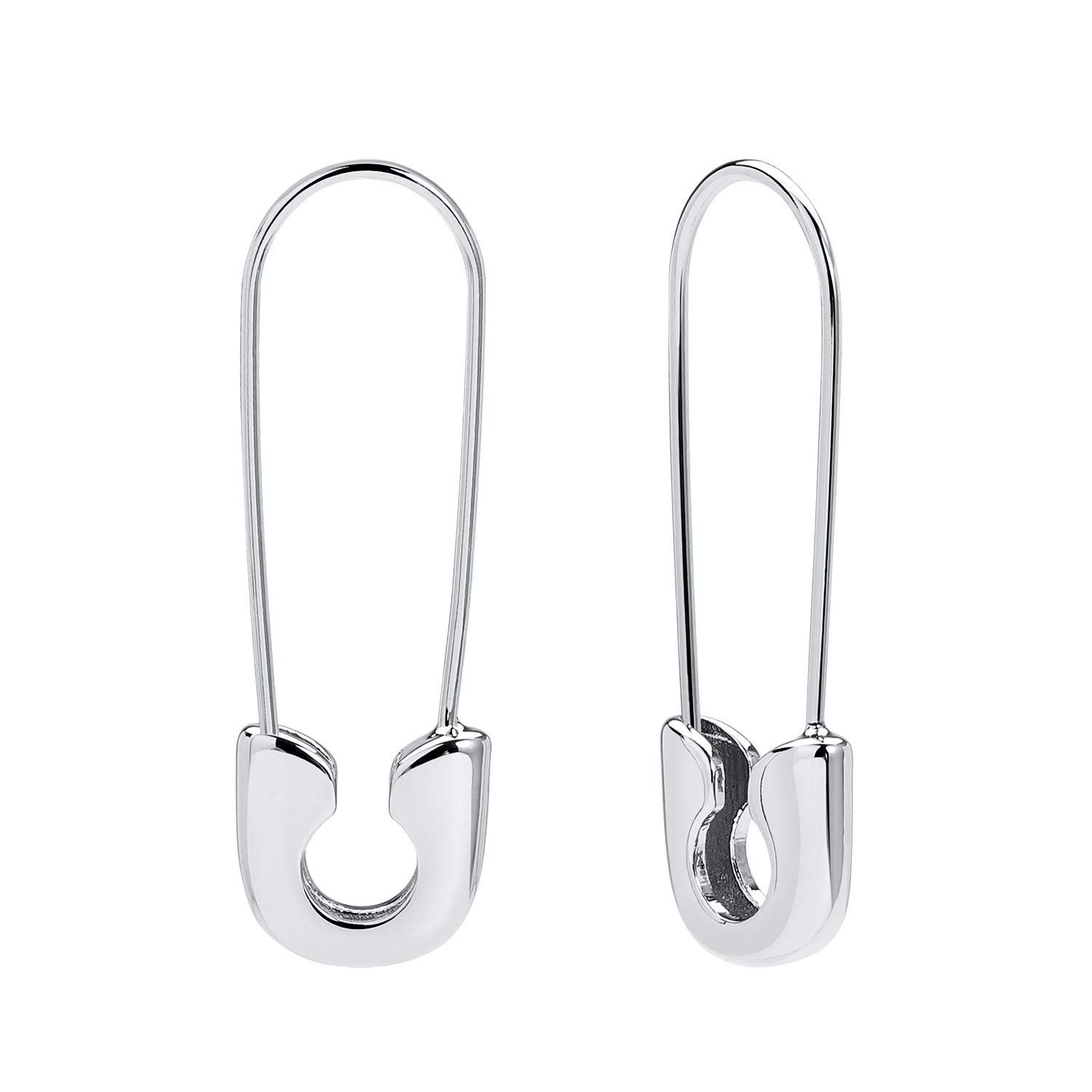 SANNYRA Gold Paperclip Safety Pin Earrings for Women - Trendy Minimalist Dangle Hoop Studs - Perfect for Everyday Wear, Office & Casual Outfits