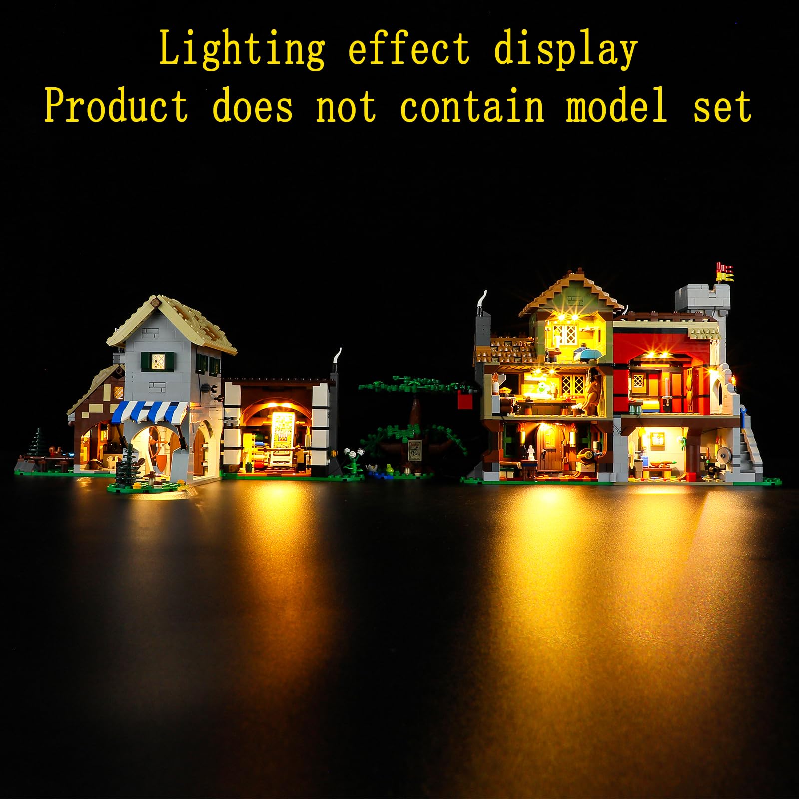 GEAMENT LED Light Kit for Lego Medieval Town Square 10332 - Compatible with Lego Icons Set (Building Blocks Not Included) - Perfect for Home Decoration, Gift Giving, and Lego Display Enhancement