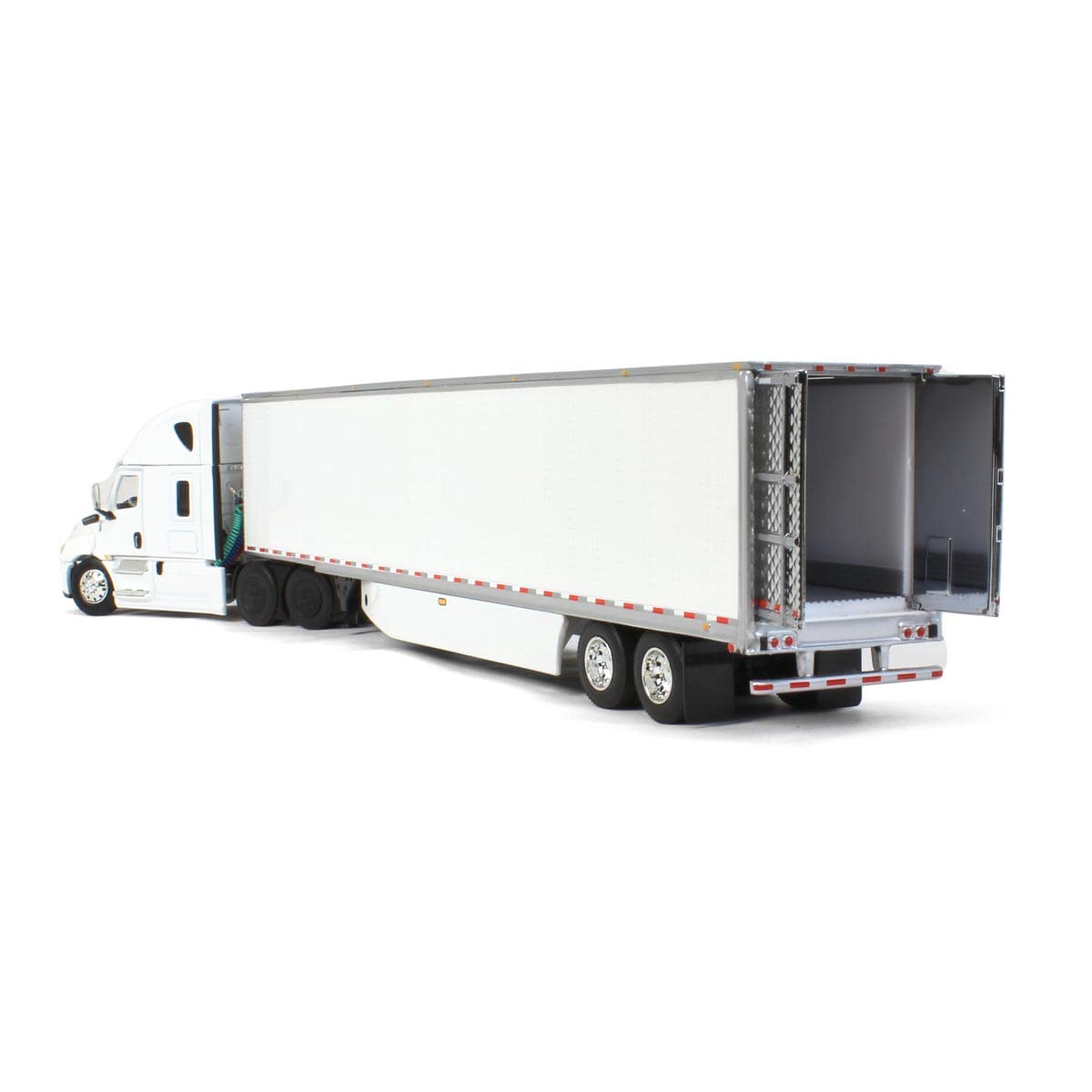 First Gear DCP Freightliner 2018 Cascadia High-Roof Sleeper Truck & 53' Utility Trailer with Reefer Unit, Skirts, and Carrier Refrigeration System - Perfect for Long-Haul Trucking and Refrigerated Transport