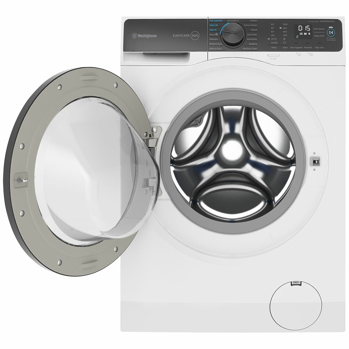 Westinghouse 8kg Front Load Washing Machine WWF8024M5WA - Energy Efficient, Quiet & Compact for Apartments, Laundry Rooms & Small Spaces