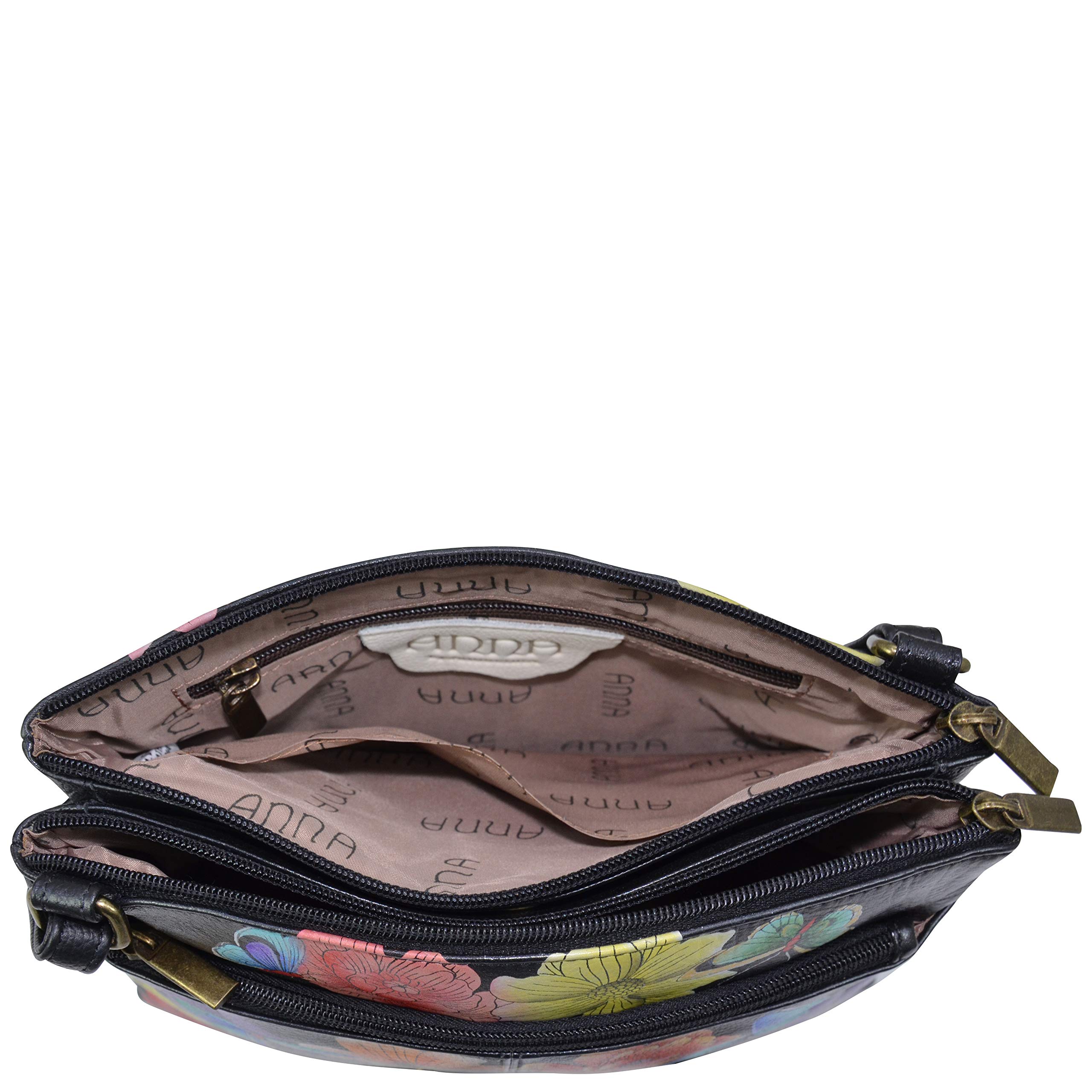 Anna by Anuschka Genuine Leather Crossbody Organizer Bag - Stylish & Functional for Travel, Work, and Everyday Use