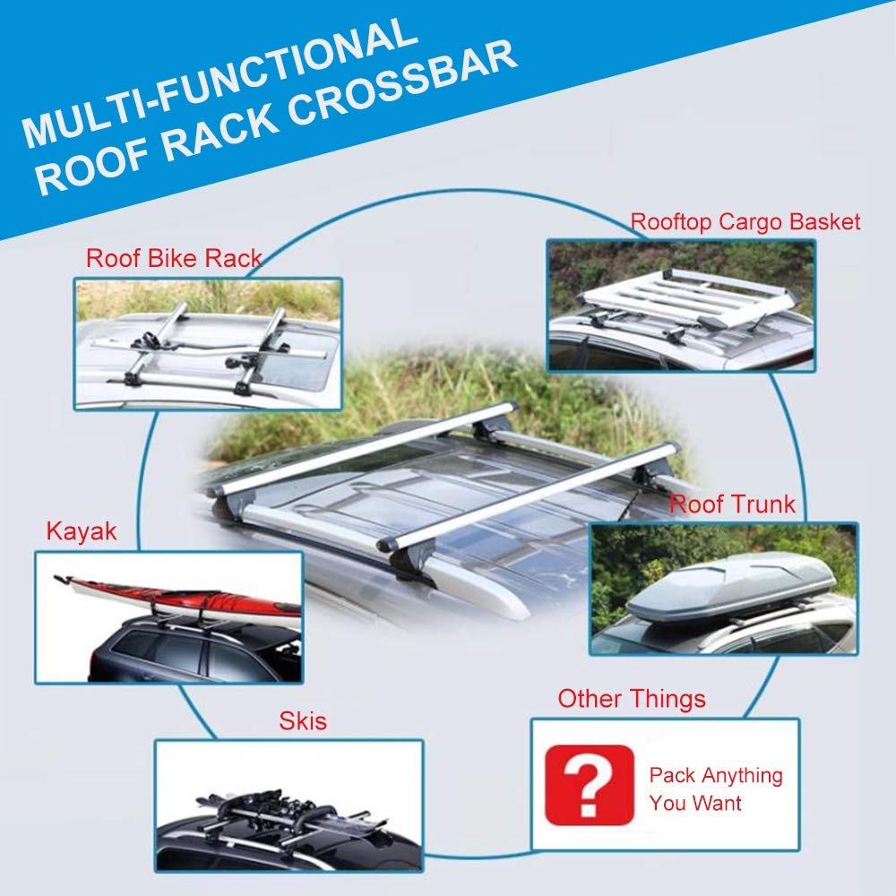 ECCPP Aluminum Roof Rack Cross Bars - Heavy Duty Cargo Carrier Rails Compatible with Mazda CX-5 2017 2018 2019 Models | Perfect for Road Trips, Camping & Outdoor Adventures