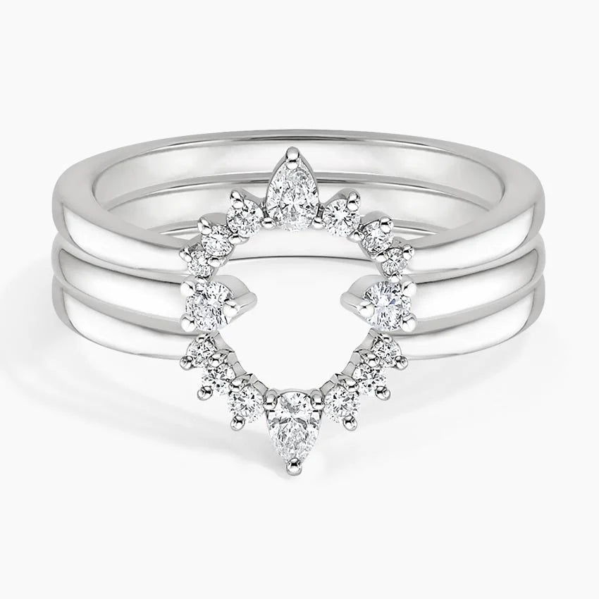 Lunette Wren Stackable Wedding Band Ring - 14K Gold Plated Dainty Stacking Ring for Women - Perfect for Bridal Sets, Anniversary Gifts & Everyday Layering Jewelry