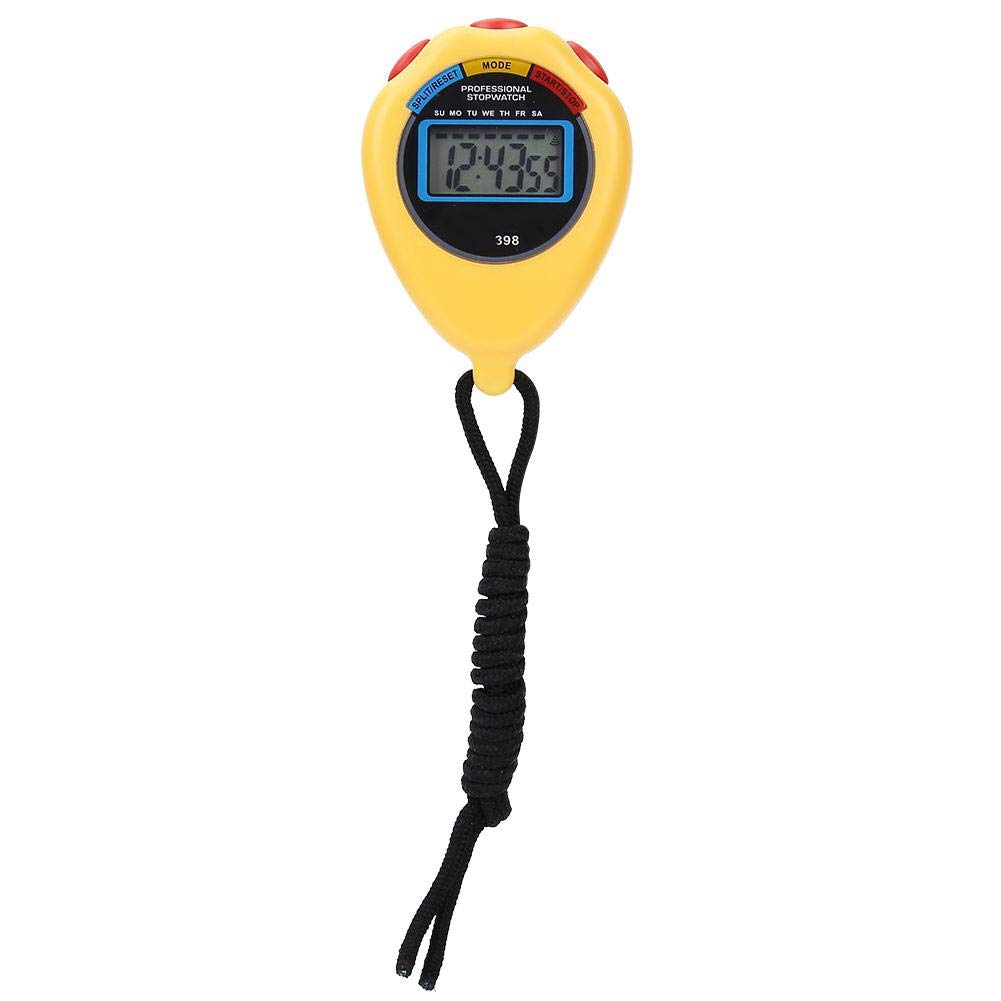 Professional Sports Timer - Electronic Multifunction Stopwatch for Running, Swimming & Training | Waterproof Digital Stopwatch with Countdown & Lap Memory | Ideal for Coaches, Athletes & Fitness Enthusiasts (Yellow)