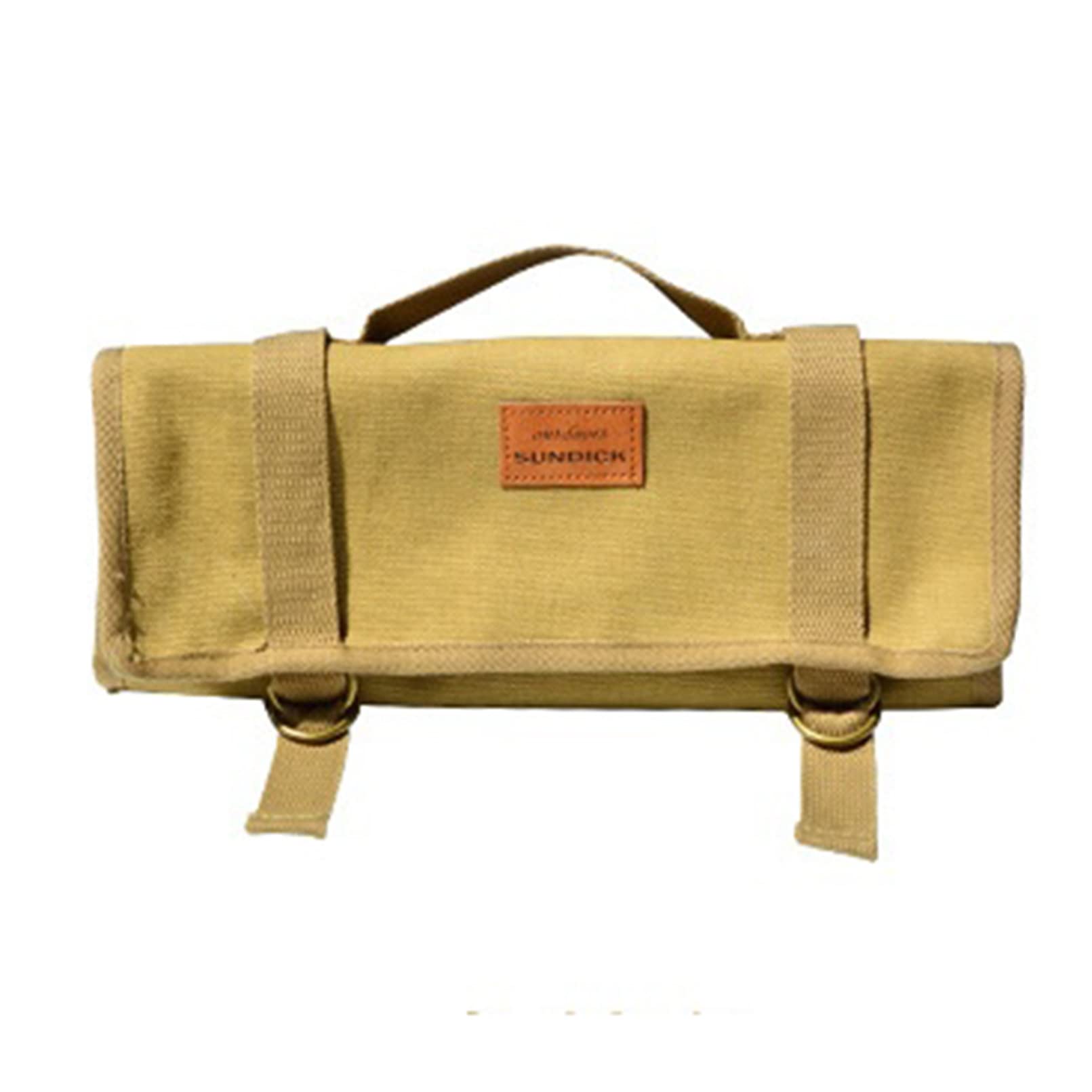 QXPDD Heavy Duty Canvas Tent Stake Storage Bag - Waterproof Tent Pegs Pouch Holder for Camping Accessories, Multifunctional Nail Organizer (Khaki) - Perfect for Hiking, Backpacking & Outdoor Adventures