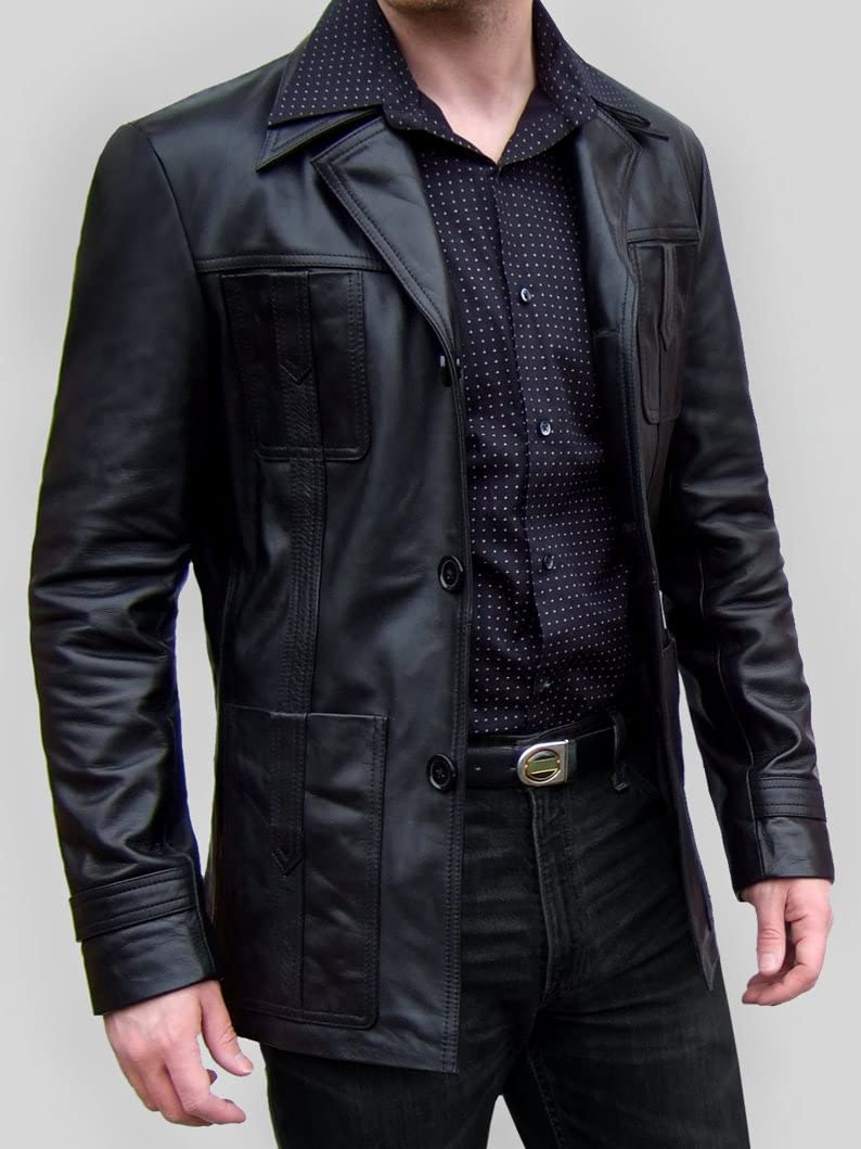 Men's Black Leather Motorcycle Jacket - Genuine Lambskin Biker Outerwear for Riding & Casual Wear | Stylish Protective Gear for Motorcyclists & Fashion Enthusiasts