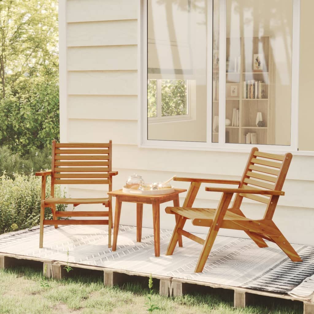 vidaXL 2-Piece Wooden Patio Chairs Set - Outdoor Armchairs for Deck, Backyard, Garden, Balcony & Lawn - Durable Wooden Dining Chairs for Patio Furniture - Perfect for Outdoor Relaxation & Entertaining