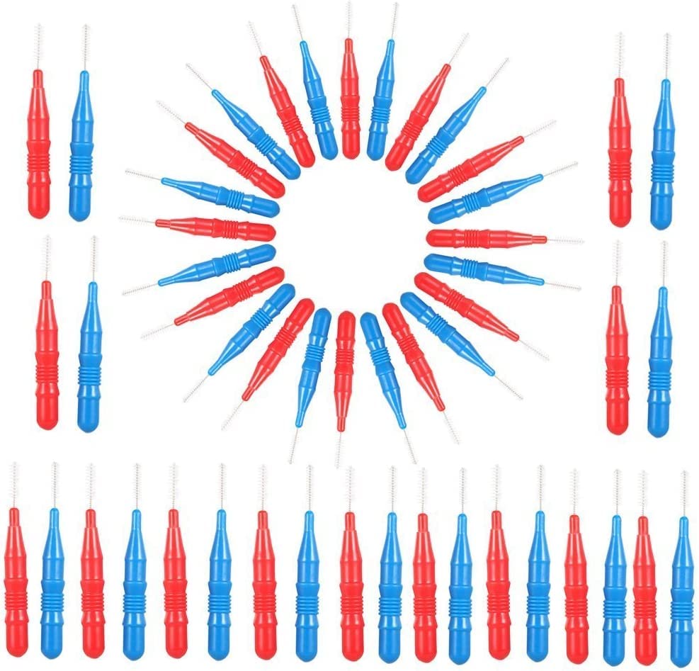SGerst 50-Pack Interdental Brushes for Teeth Cleaning - Floss Picks & Dental Brushes for Gaps Between Teeth - Perfect for Travel, Braces, and Oral Hygiene Care