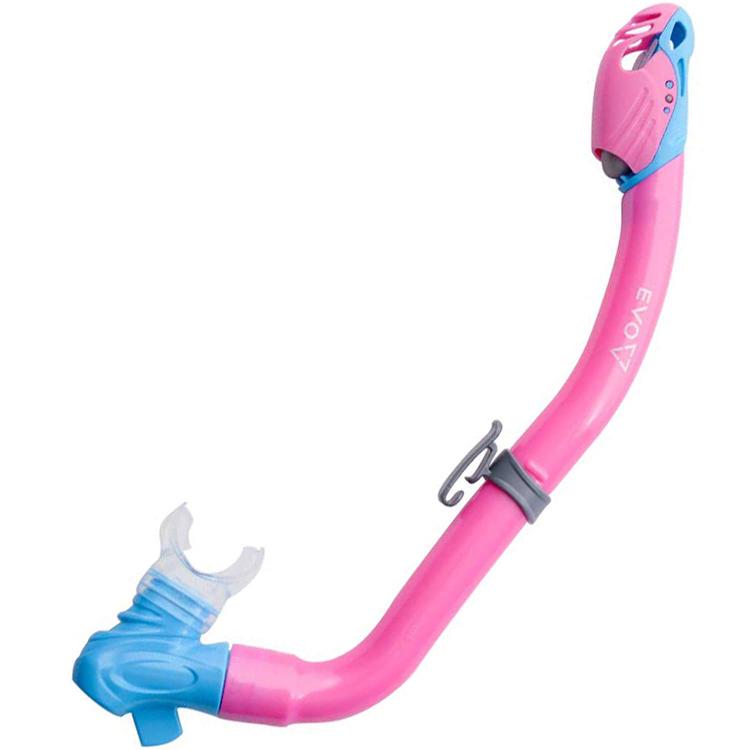 EVO One Dry Snorkel for Kids - Comfortable Snorkeling Gear with Splash Guard & Lower Purge Valve | Perfect for Swimming, Beach Vacations & Underwater Adventures | Safe & Easy Breathing for Children Ages 6-12