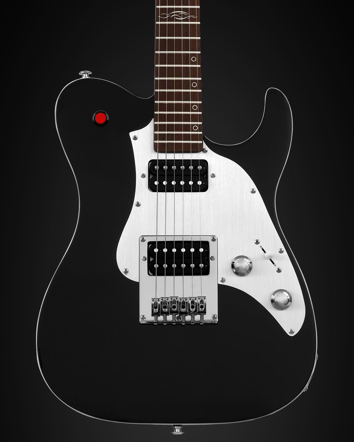 WestCreek TT-50KS Solid Body Electric Guitar - Mahogany Body, Maple Neck & Rosewood Fretboard - 22 Frets with Bone Nut - Perfect for Rock, Blues & Stage Performance (Black)