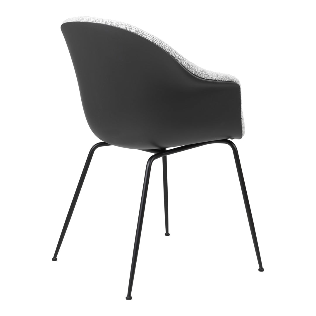 Modern Bat Dining Chair with Black Matte Conic Base & Front Upholstery - Perfect for Kitchen, Dining Room, and Restaurant Settings