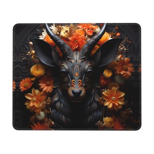 Black Antelope With Flowers