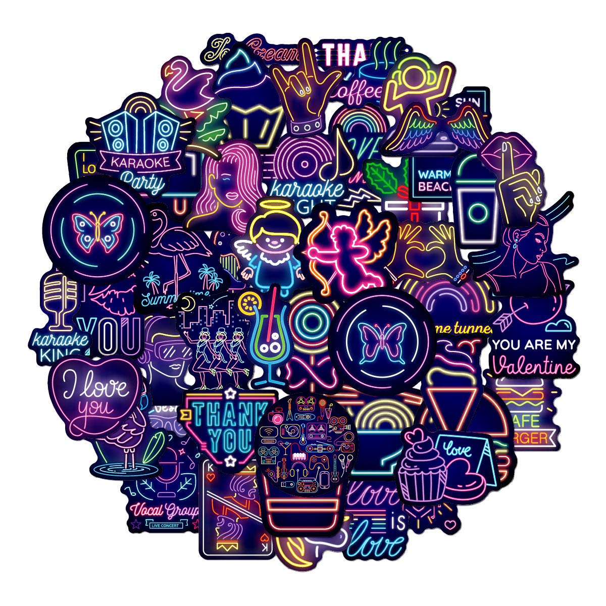 50Pcs Cute Cartoon Waterproof Vinyl Stickers - Aesthetic VSCO Decals for Water Bottles, Hydro Flasks, Laptops, Skateboards & DIY Crafts | Perfect for School, Office, Travel & Personalizing Accessories