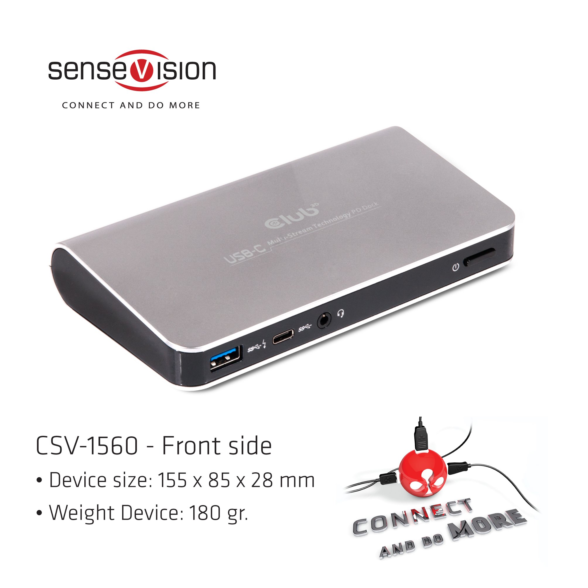 Club 3D USB-C Dual Display 4K HDMI/DP Docking Station with Power Delivery - Compatible with Windows, Mac OS, Chrome & Ubuntu - Perfect for Home Office & Multi-Monitor Workstations