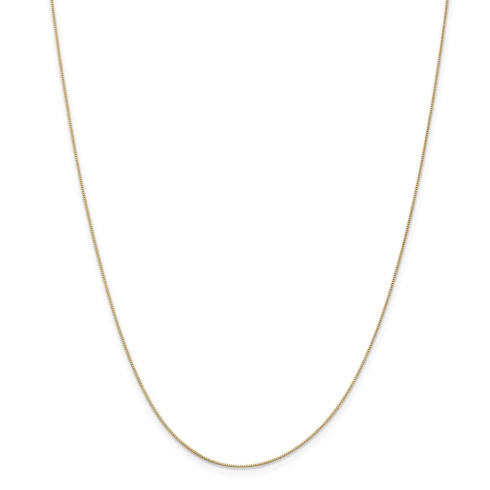 18K Solid Yellow Gold 0.5mm Box Chain Necklace with Lobster Clasp - Elegant Minimalist Jewelry for Women, Perfect for Everyday Wear, Gifts & Special Occasions