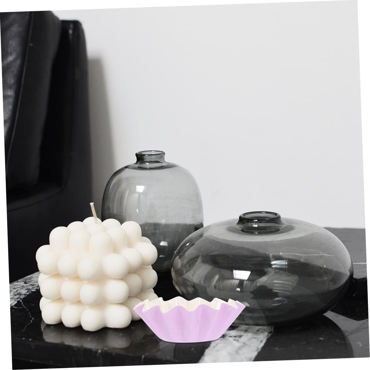PRETYZOOM 100pcs Purple Wax Paper Cups - Leakproof Wax Warmer Liners for Candle Making, Wax Melting, and Aromatherapy - Perfect for DIY Crafts, Home Fragrance, and Spa Use