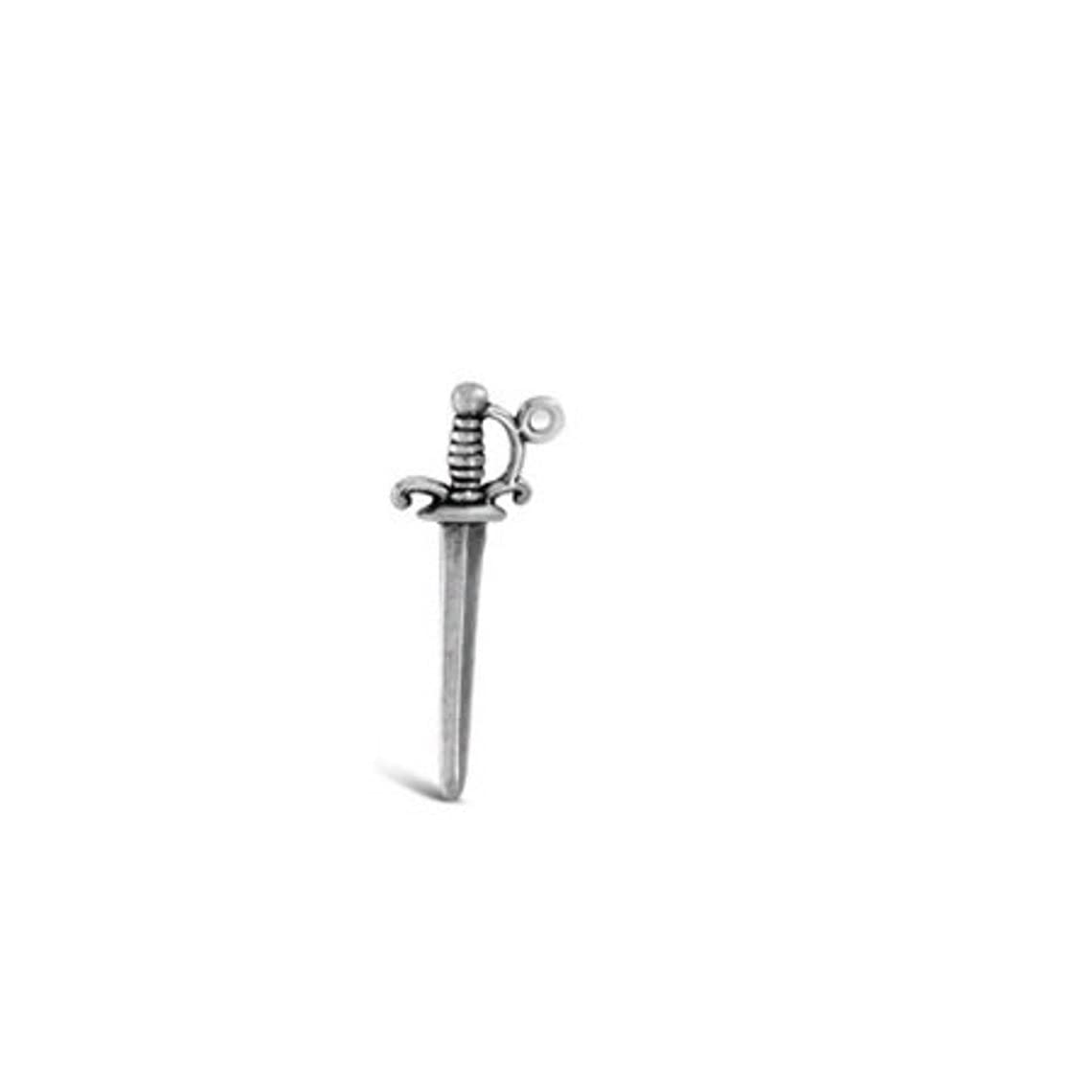 Sterling Silver Dagger Charm Pendant for Jewelry Making - Gothic Dagger Necklace for DIY Crafting & Unique Gift Giving