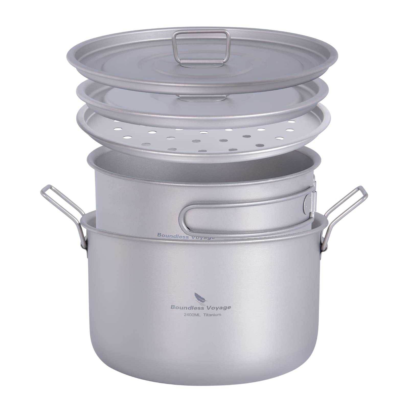 Lightweight Titanium Camping Cookware Set - Portable Outdoor Cooking Pot for Hiking, Backpacking & Travel | Durable & Compact for 1-5 People | Perfect for Campfire Meals, Backcountry Adventures & RV Trips