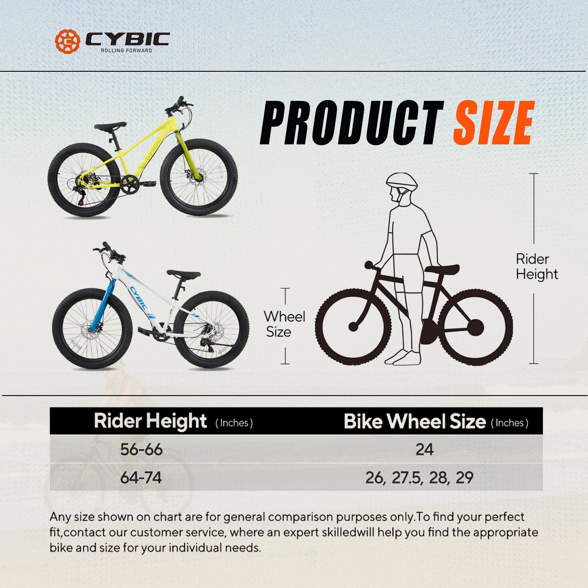 24 Inch Fat Tire Mountain Bike - 7 Speed High Carbon Steel Frame with Double Disc Brakes - Perfect for Off-Road Trails, Snow & Beach Riding