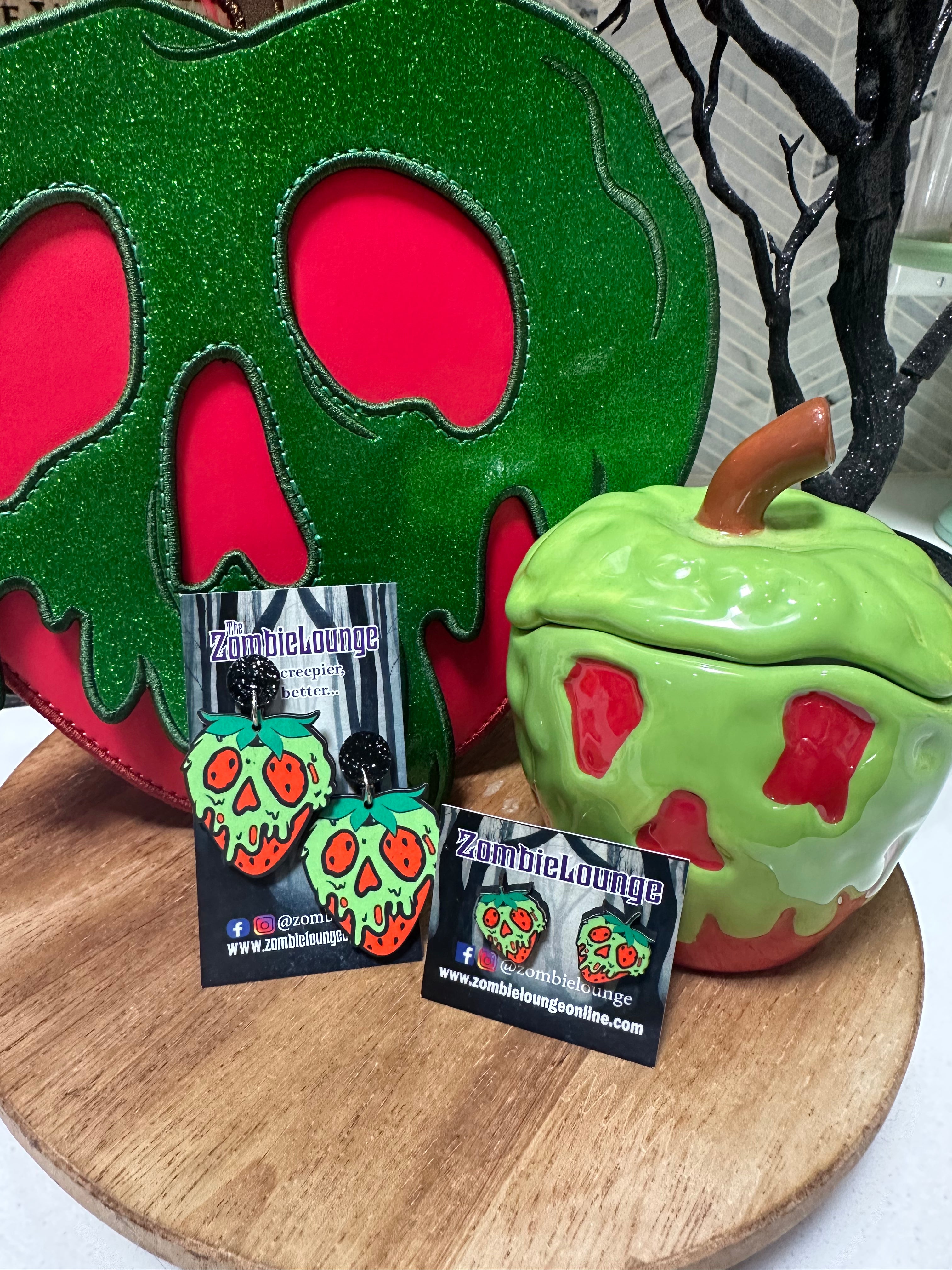 Poison Strawberry Stud Earrings - Cute Gothic Punk Jewelry for Women - Perfect for Halloween, Cosplay & Alternative Fashion