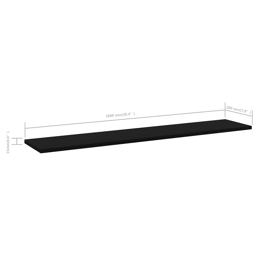 Floating Shelf Replacement Boards - 4 Pack Black Wall Shelves 39.4