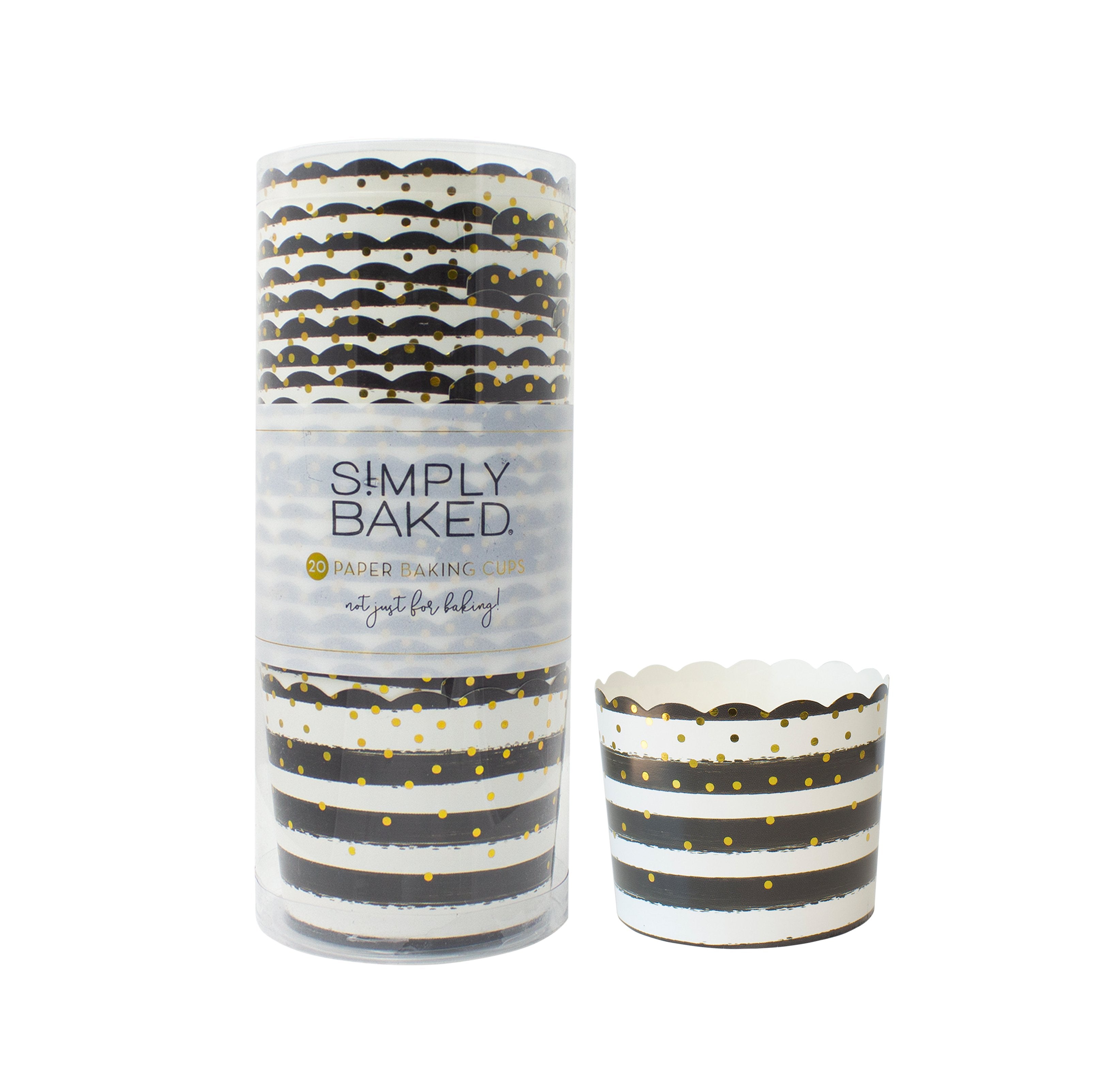 Black Confetti Large Paper Baking Cups - 20 Count | Perfect for Cupcakes, Muffins & Party Desserts | Eco-Friendly & Disposable