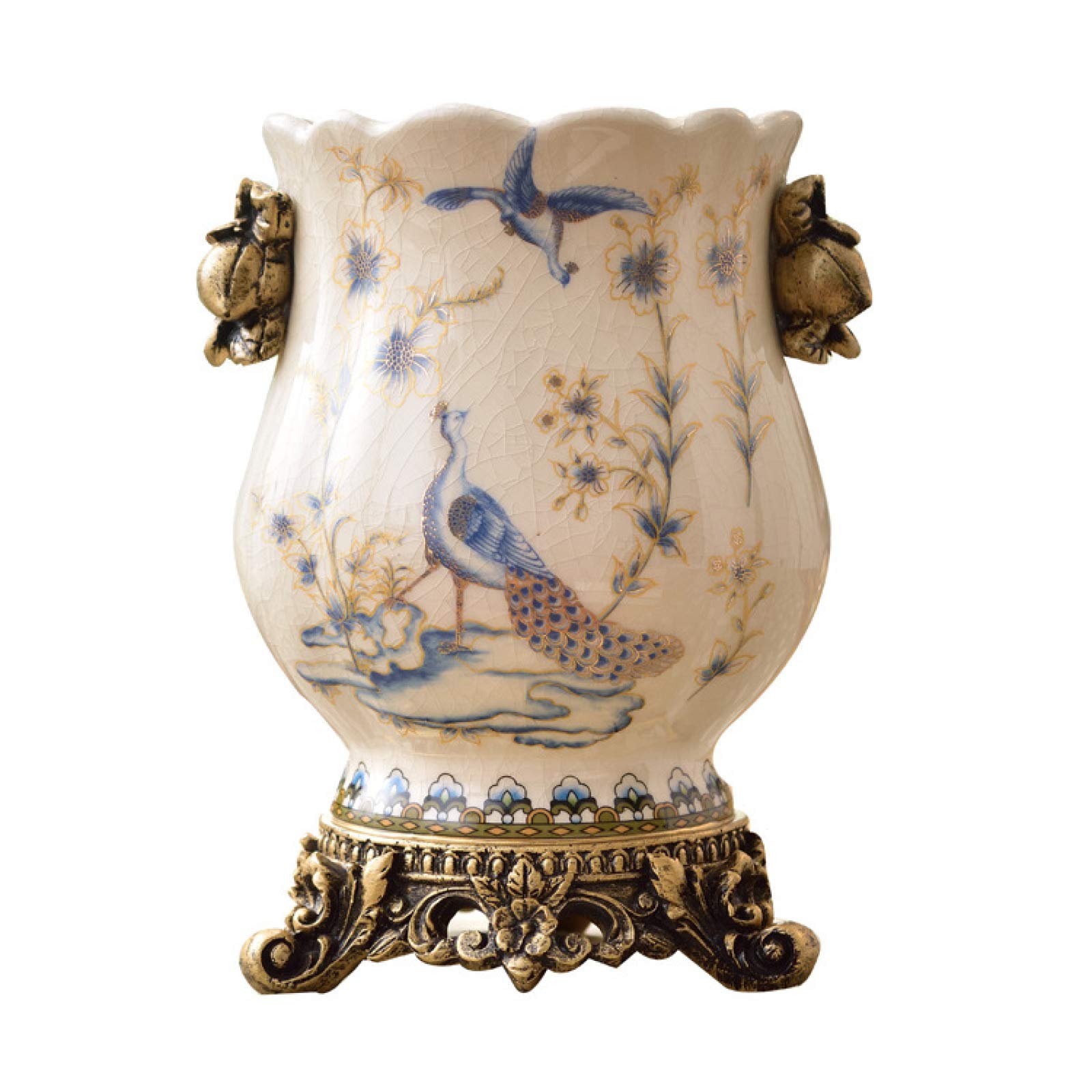 Hand Painted Ceramic Vases - Retro Floral Design Home Decor for Living Room, Bedroom & Dining Table - Perfect for Flower Arrangements and Centerpieces