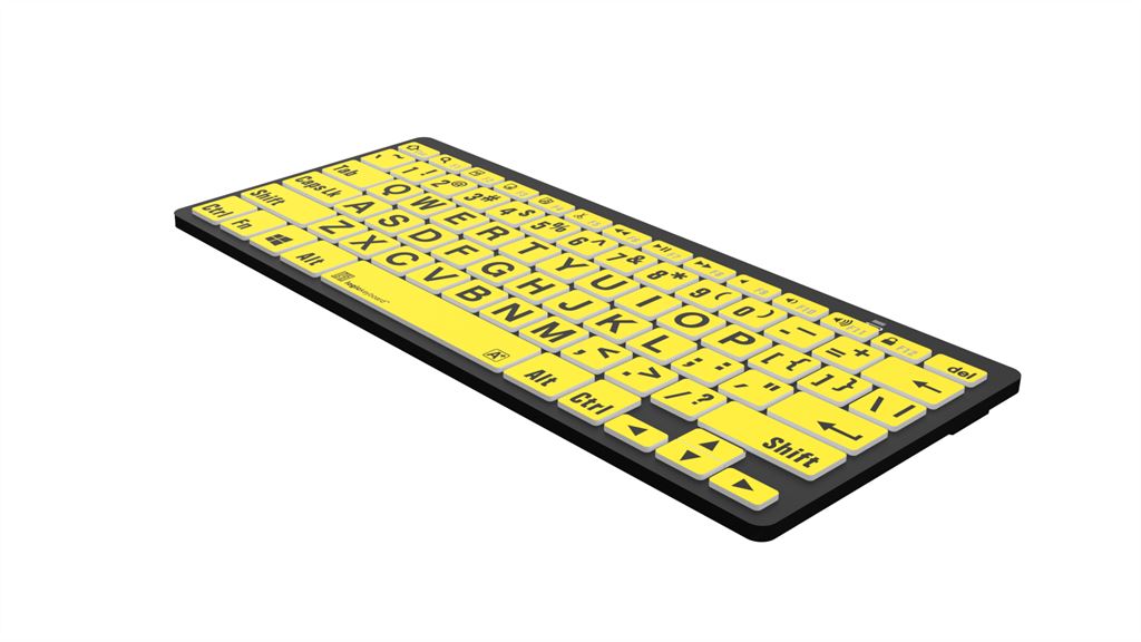 Wireless Bluetooth Mini Keyboard with Large Print Letters - Perfect for PC, Laptop, Tablet & Smart TV (Ideal for Low Vision Users & Elderly)