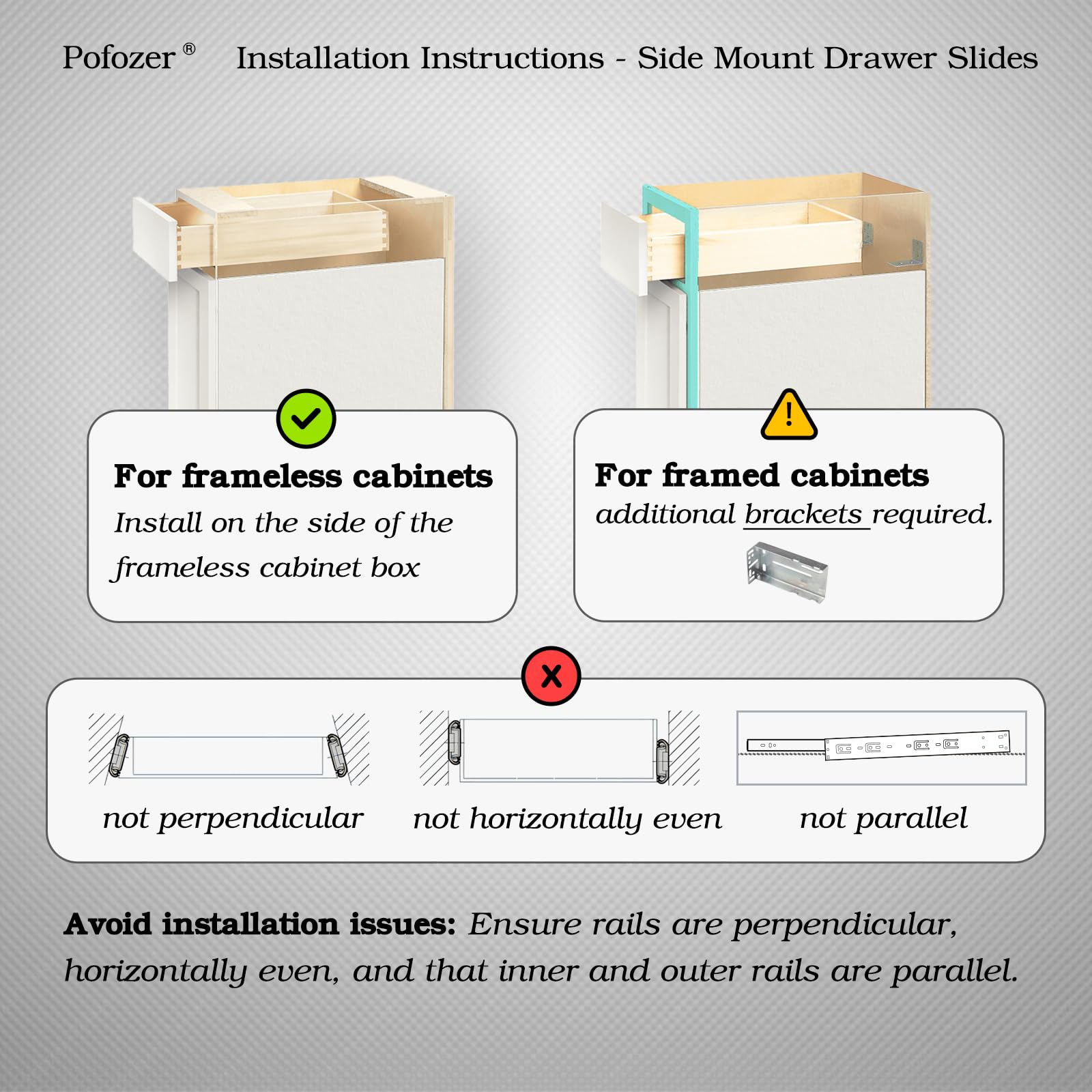 2 Pairs Heavy Duty Ball Bearing Drawer Slides 10-24 Inch (18 Inch) - 100 LB Load Capacity Side Mount Cabinet Rails for Kitchen, Dresser, File Cabinet & Trash Can - Smooth Full Extension Metal Runners for Easy Access Storage Solutions