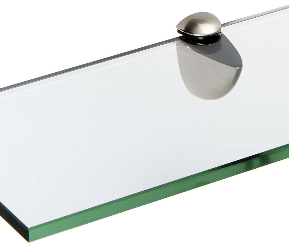 Spancraft Brushed Steel Peacock Glass Shelf - 4.75
