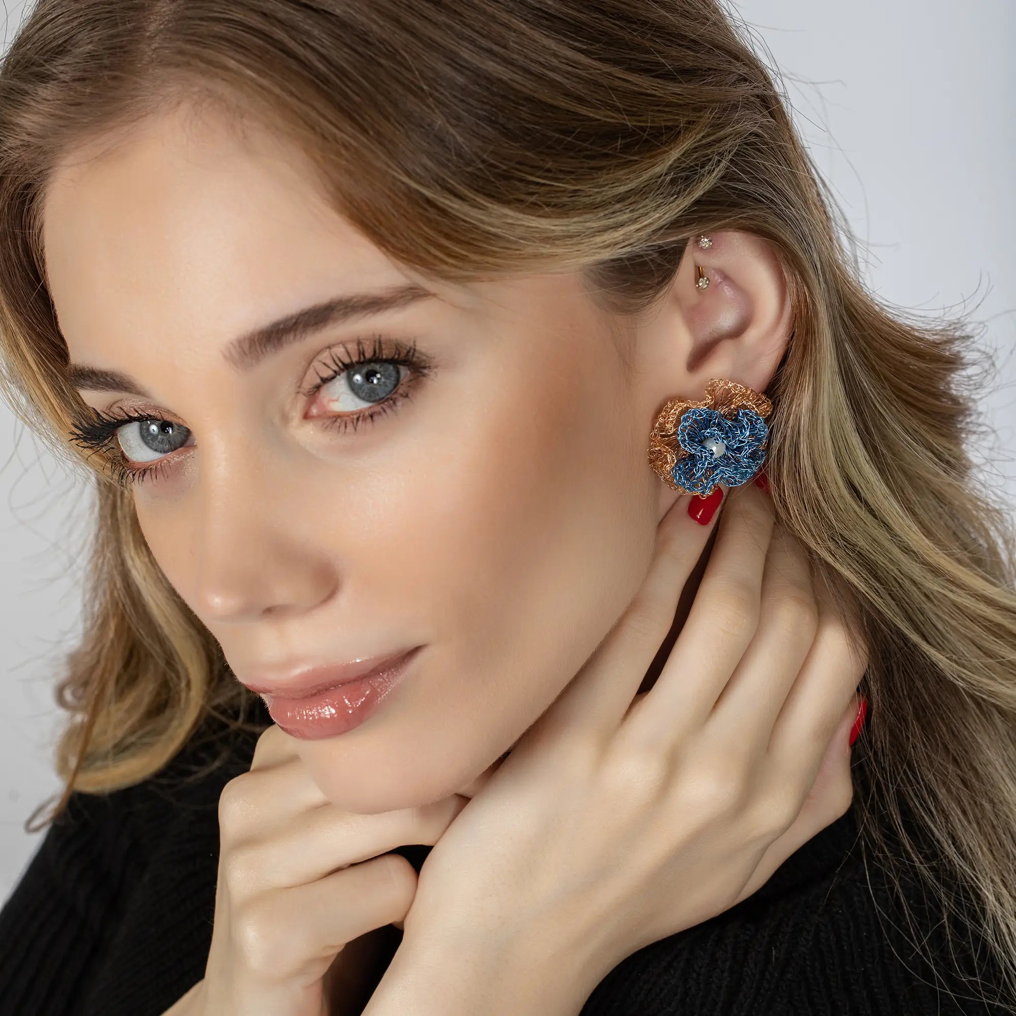 Handmade Boho Flower Crochet Earrings for Women - Lightweight Dainty Floral Hook Earrings for Spring Summer Outfits, Weddings & Festivals