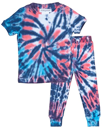 Pants Set - Red, White, Blue Spiral Tie Dye